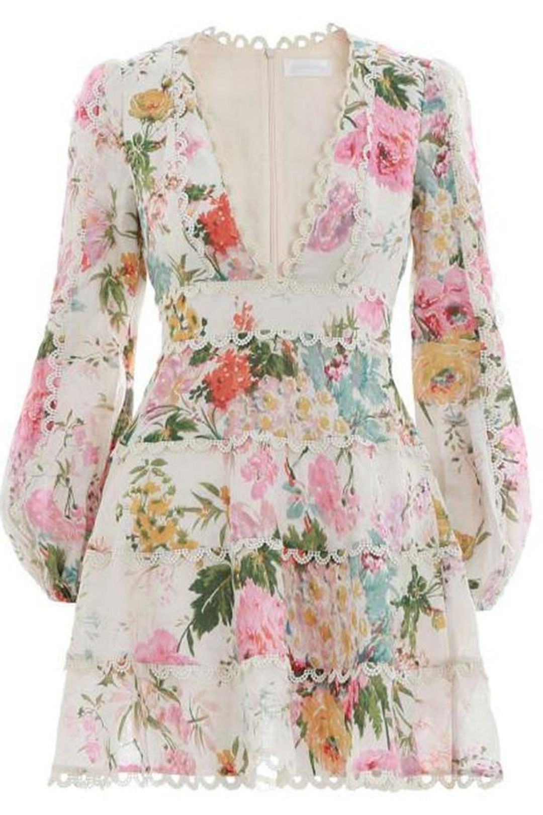 Zimmermann Heathers Flounce Short Dress Print Size 8 for rent on The Volte - main image