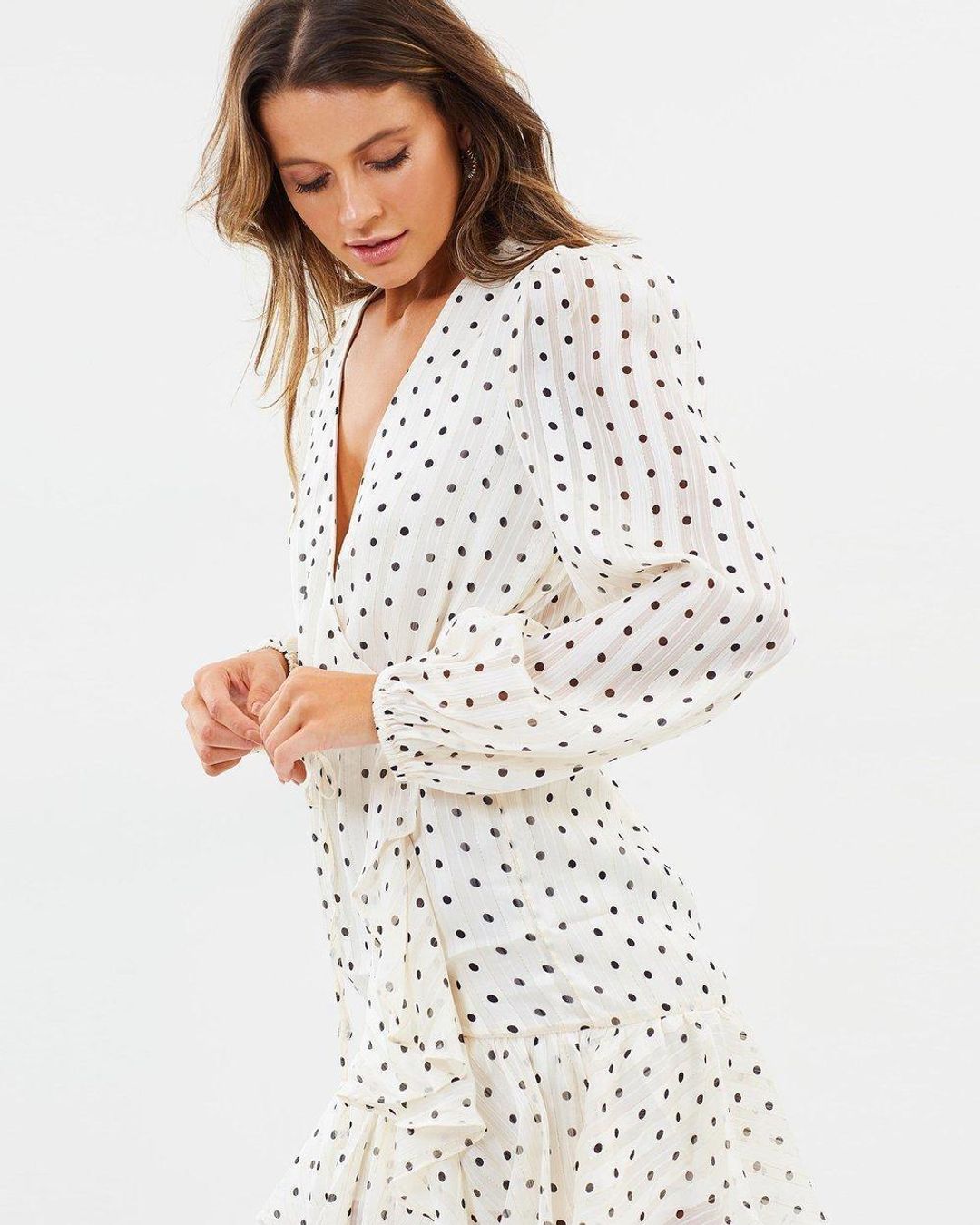 Shona Joy Karina Puff Sleeve Dress Print Size 8 for rent on The Volte - main image