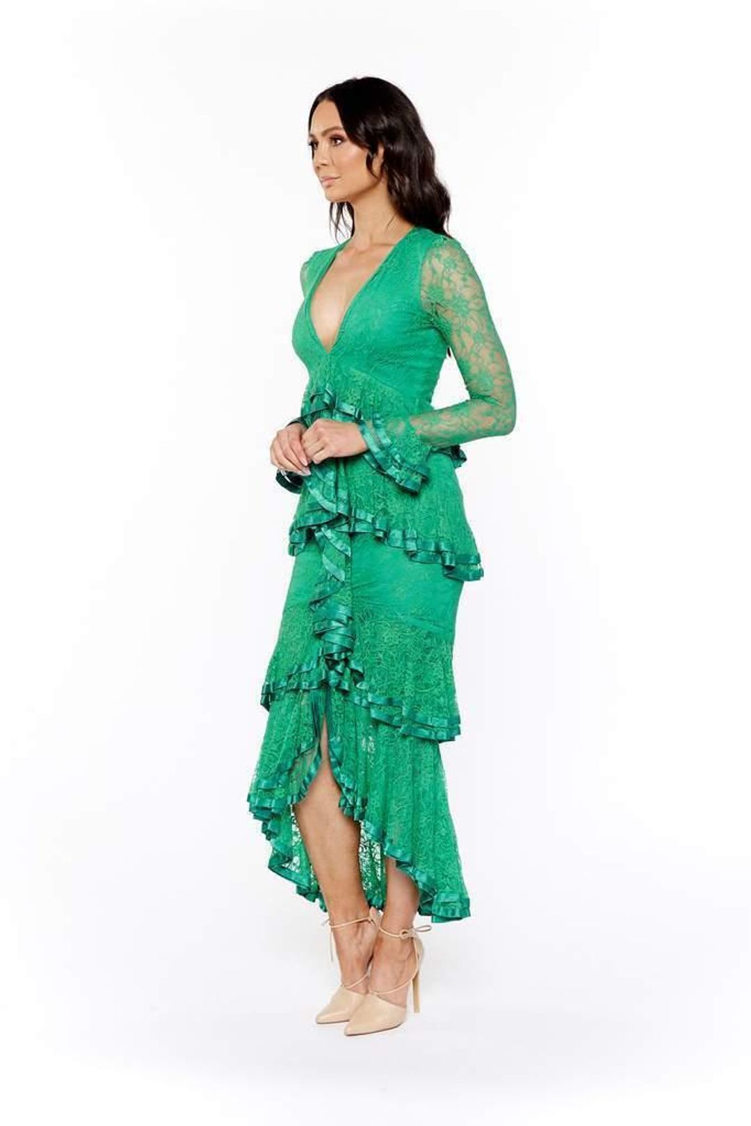 Nicola Finetti Maia Dress Green Size 8 for rent on The Volte - main image