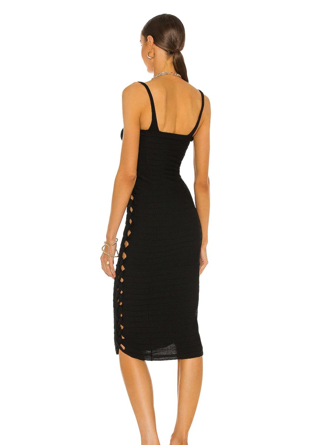 Dion Lee Black Mirror Braid Strap Dress Black Size 8 for rent on The Volte - main image