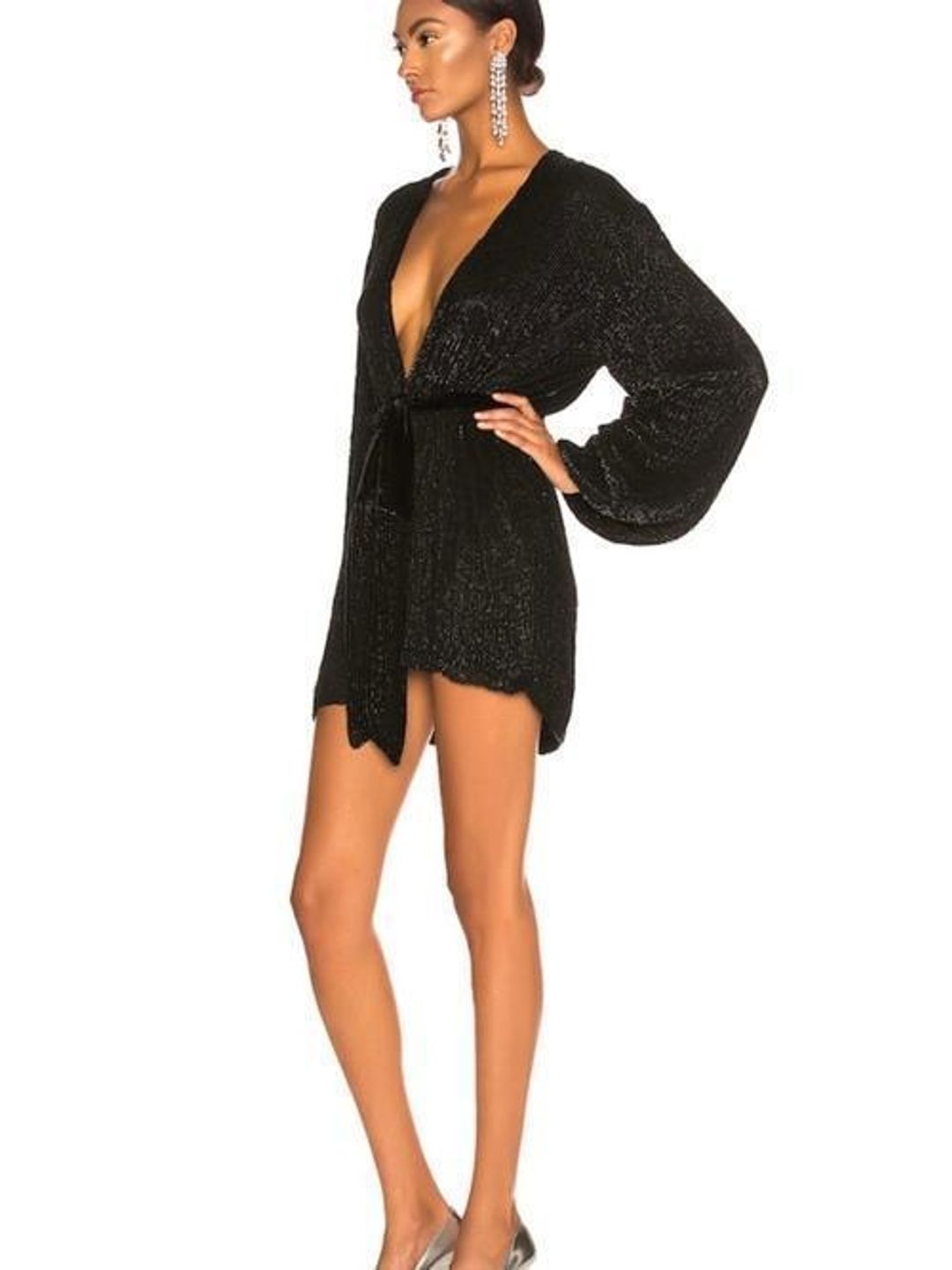 Retrofete Gabrielle Robe Dress Black Size 6 for rent on The Volte - main image