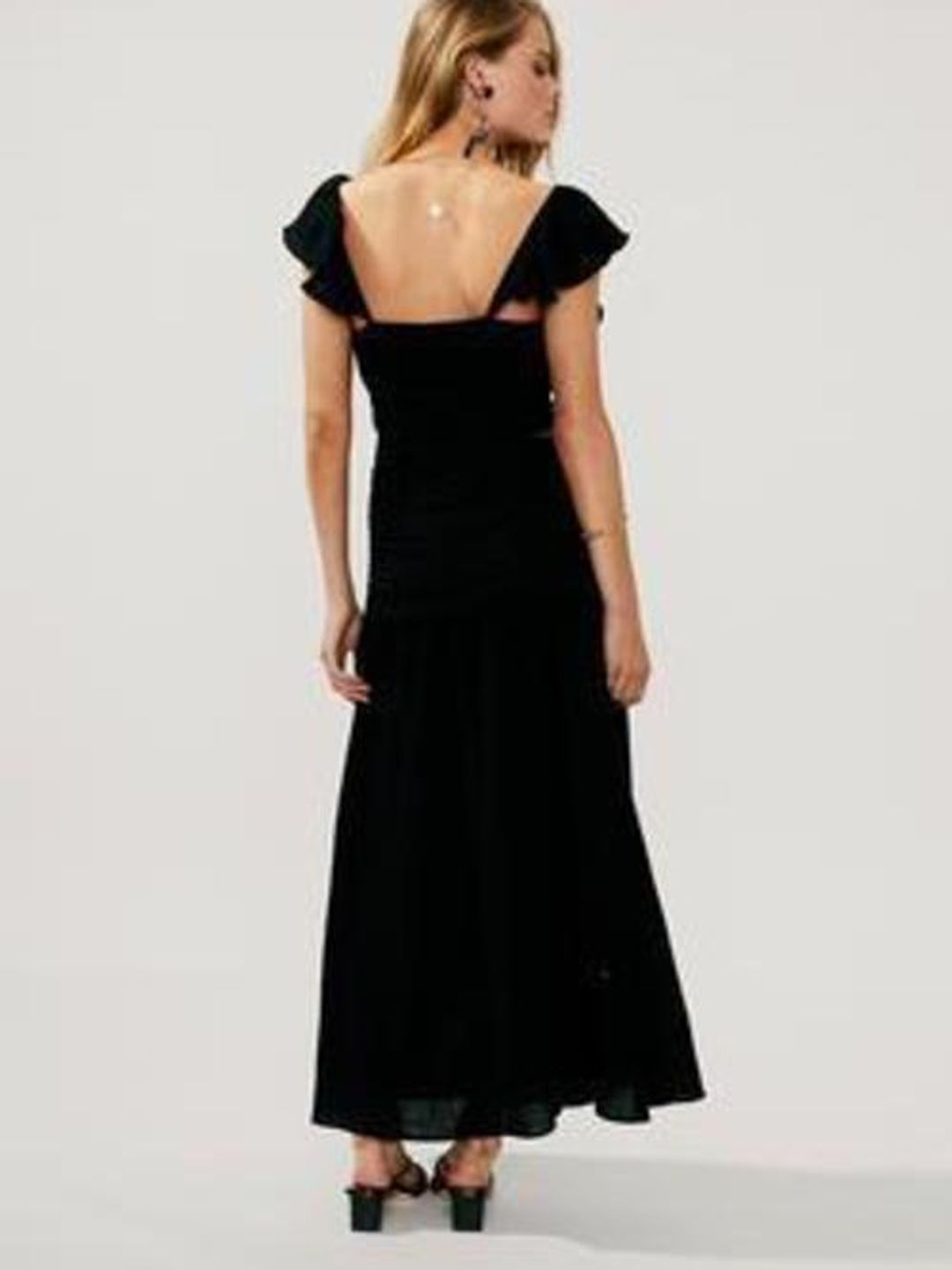 Suboo Alva Rouched Cutout Maxi Dress Black for rent on The Volte - main image
