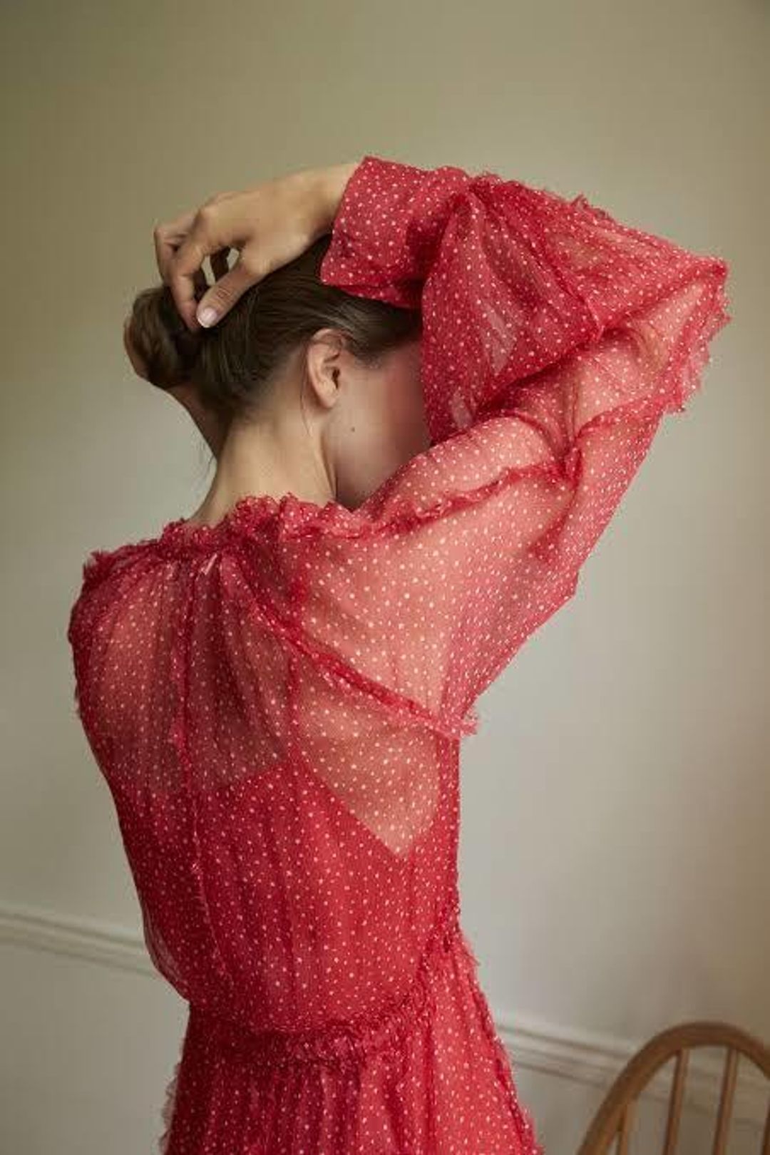 Lee Mathews Ladybird Silk Dress Red Size 8 for rent on The Volte - main image