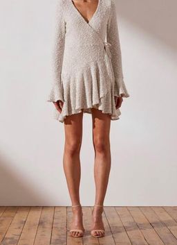 Shona Joy Aimee Frill Dress Cream Size 8 for rent on The Volte - image 1