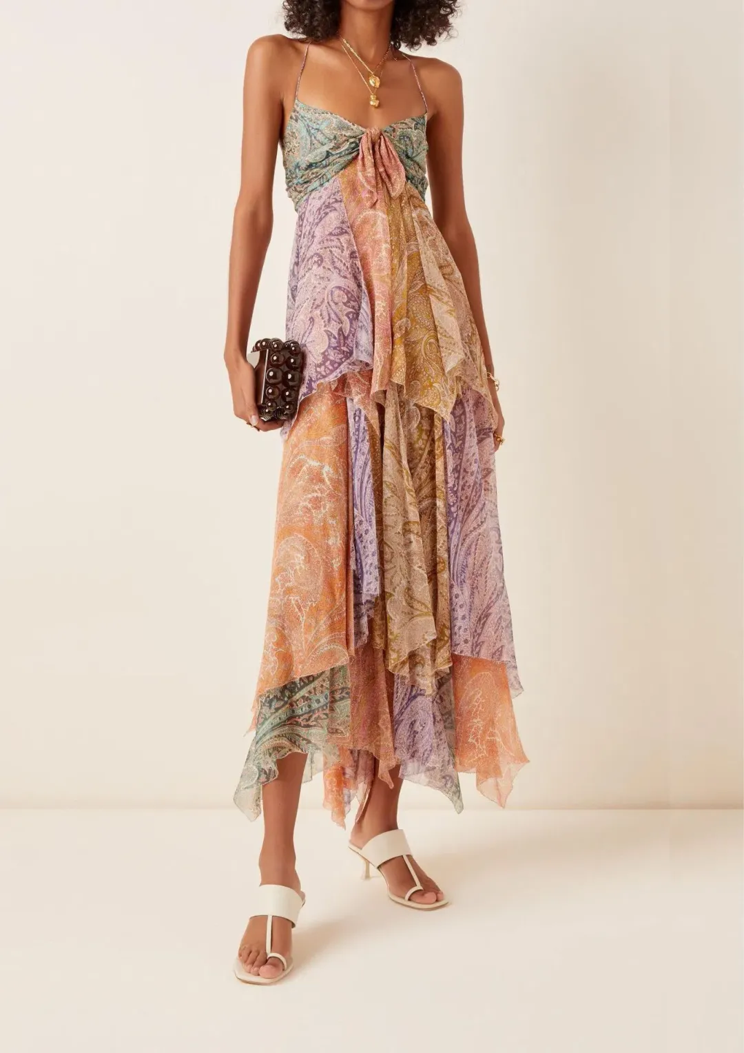 Zimmermann Brighton Hanky Hem Midi Dress Print Size 8 for rent on The Volte - main image