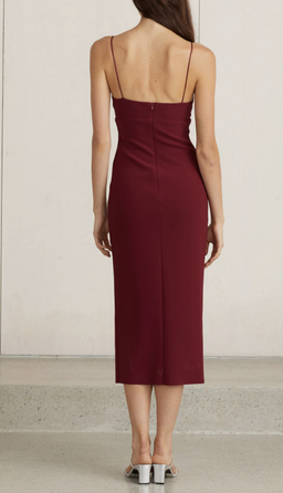 BEC AND BRIDGE LEA SPLIT MIDI DRESS BURGUNDY for rent on The Volte - image 2