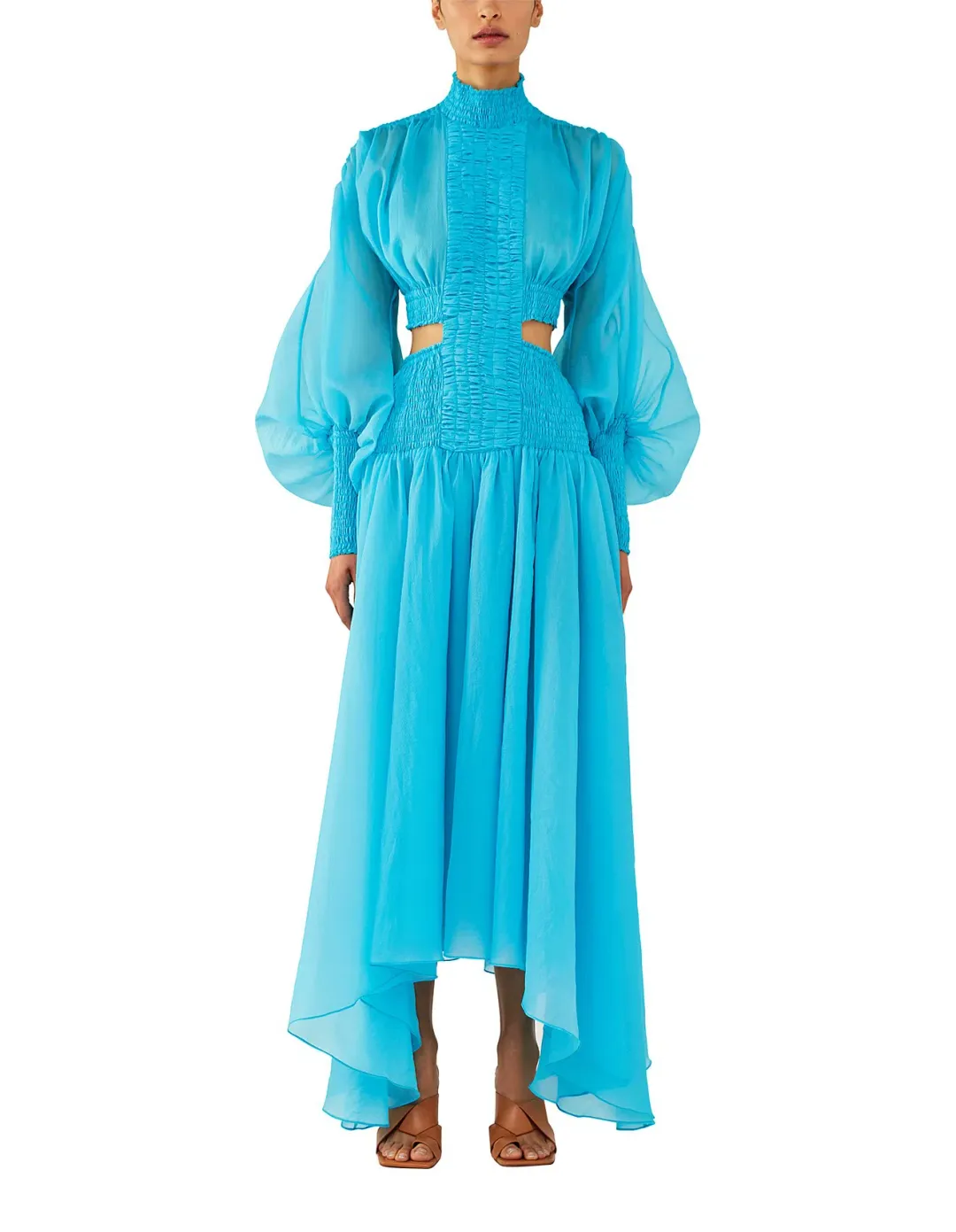 Camilla & Marc Iris Midi Dress Aqua Blue Size 6 for rent on The Volte - main image