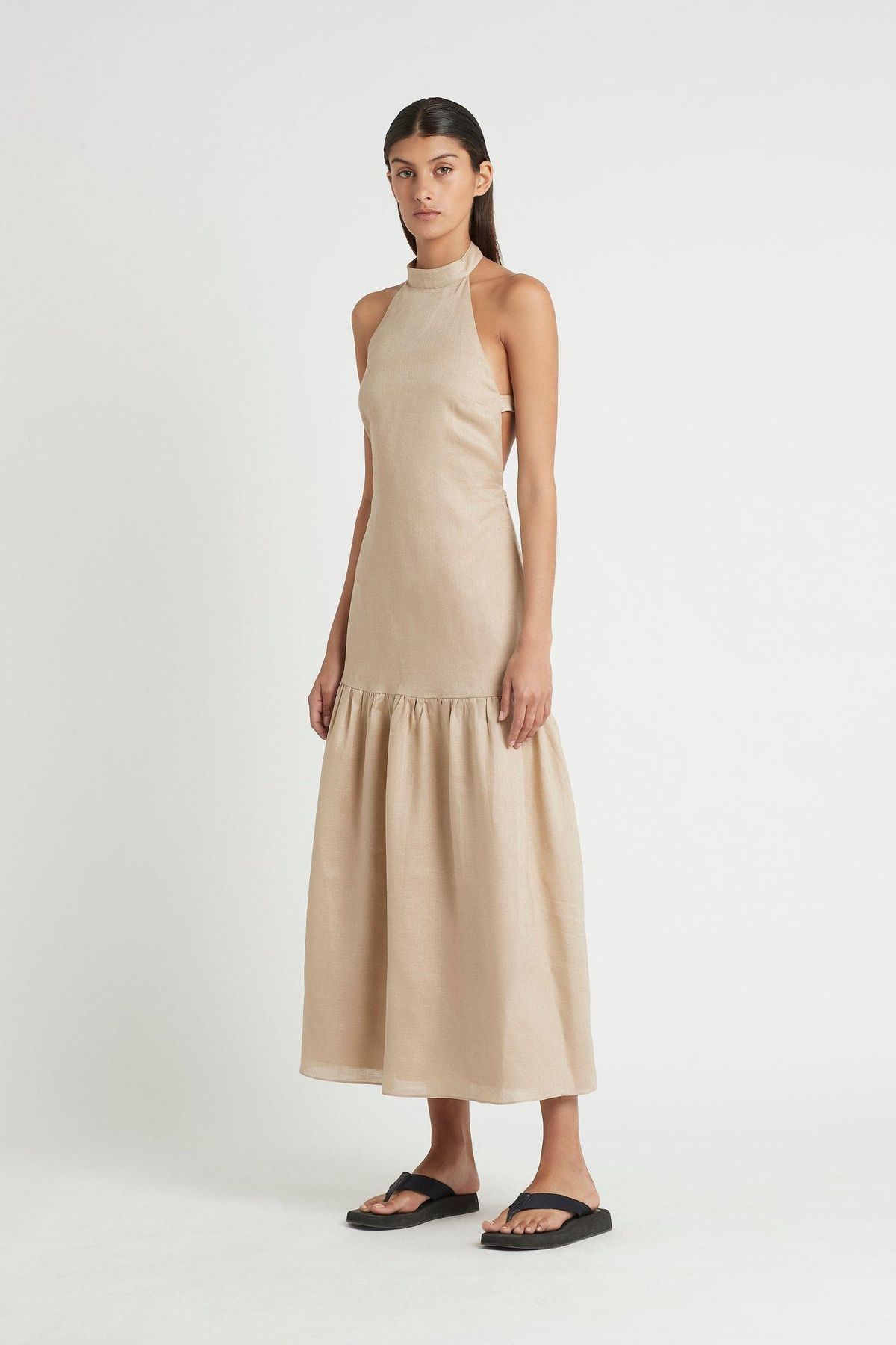 Sir The Label Blanche Halter Dress Midi Cream | AU 6 for rent on The Volte - main image
