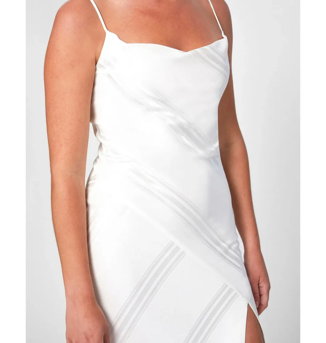 By Johnny Chelsey Slice Gown in Ivory Size AU 6 for rent on The Volte - main image