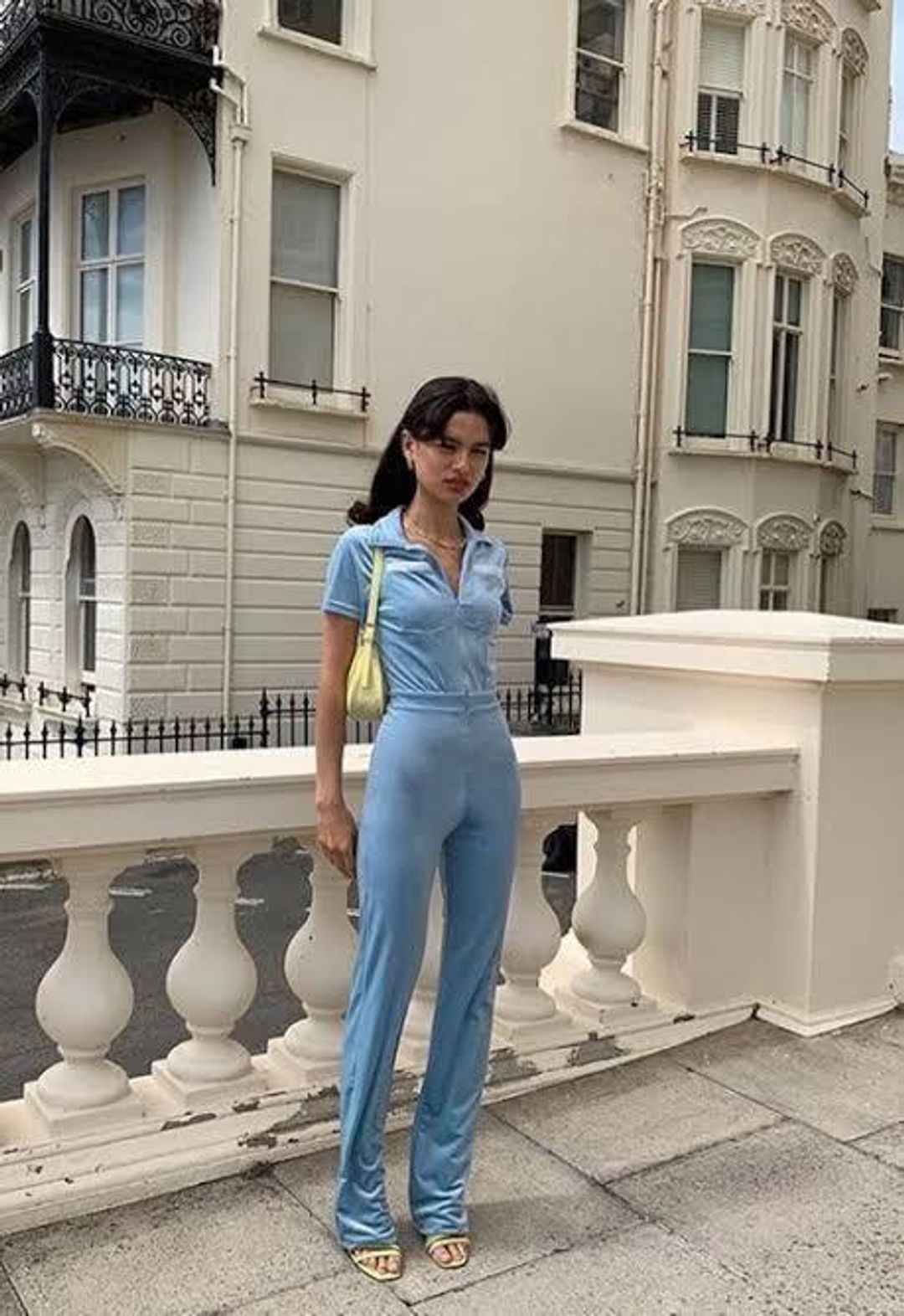 Peachyden velvet jumpsuit for rent on The Volte - main image