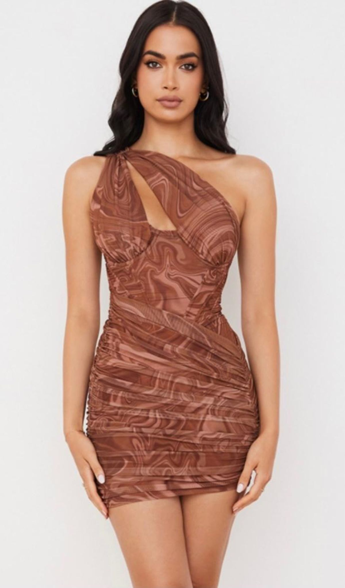 House of CB Clementine Mini Dress Brown Size 10 for rent on The Volte - main image