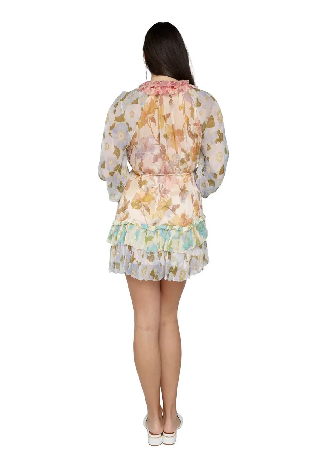 Zimmermann Tempo Frilled Mini Dress Spliced Size 2 / Au 12 for rent on The Volte - main image