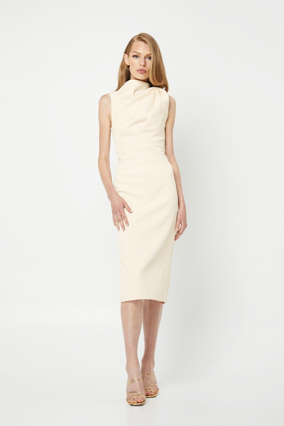 Mossman The Edge of Glory Midi Dress Ivory Size 10 for rent on The Volte - main image