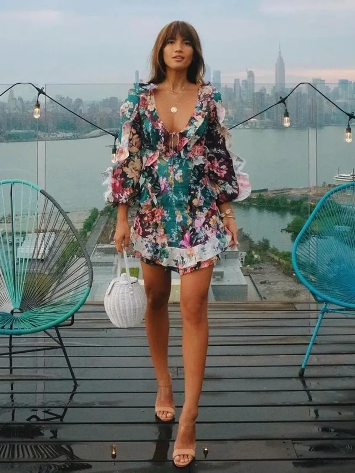 Zimmermann Allia Spliced Short Dress Floral Size 2/ Size 12 for rent on The Volte - main image