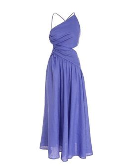 Zimmermann Tropicana Asymmetric Midi Dress Electric Blue Size 1/ AU 8 for rent on The Volte - image 3