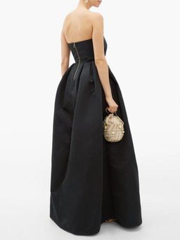 Rochas Bow Bodice Puffed Satin Gown Black Size 6 for rent on The Volte - image 4