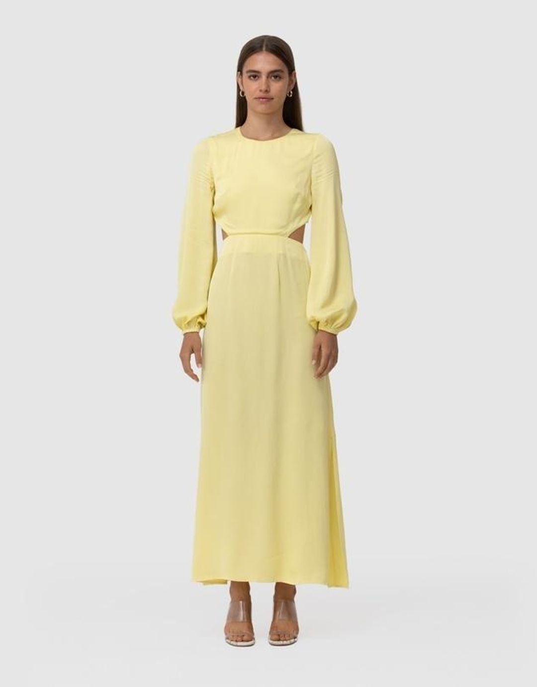 The Wolf Gang Marrakesh Cut Out Maxi Dress Lemon - Size 8 for rent on The Volte - main image