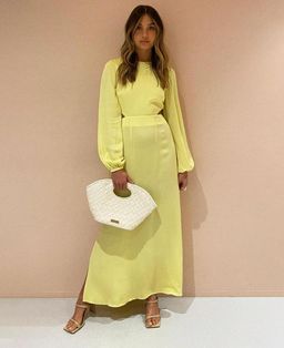 The Wolf Gang Marrakesh Cut Out Maxi Dress Lemon - Size 8 for rent on The Volte - image 1