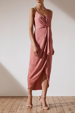 Shona Joy Luxe Tie Front Cocktail Dress Pink  Size 8 for rent on The Volte - image 2