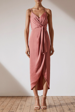 Shona Joy Luxe Tie Front Cocktail Dress Pink  Size 8 for rent on The Volte - image 1