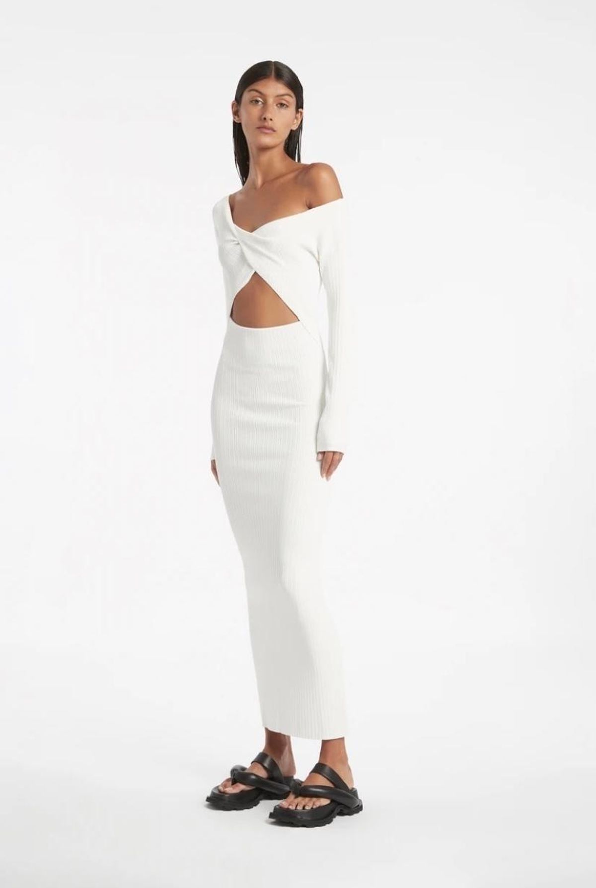 Sir the Label Kelvin Dress Midi White Size 1 | AU 8 for rent on The Volte - main image