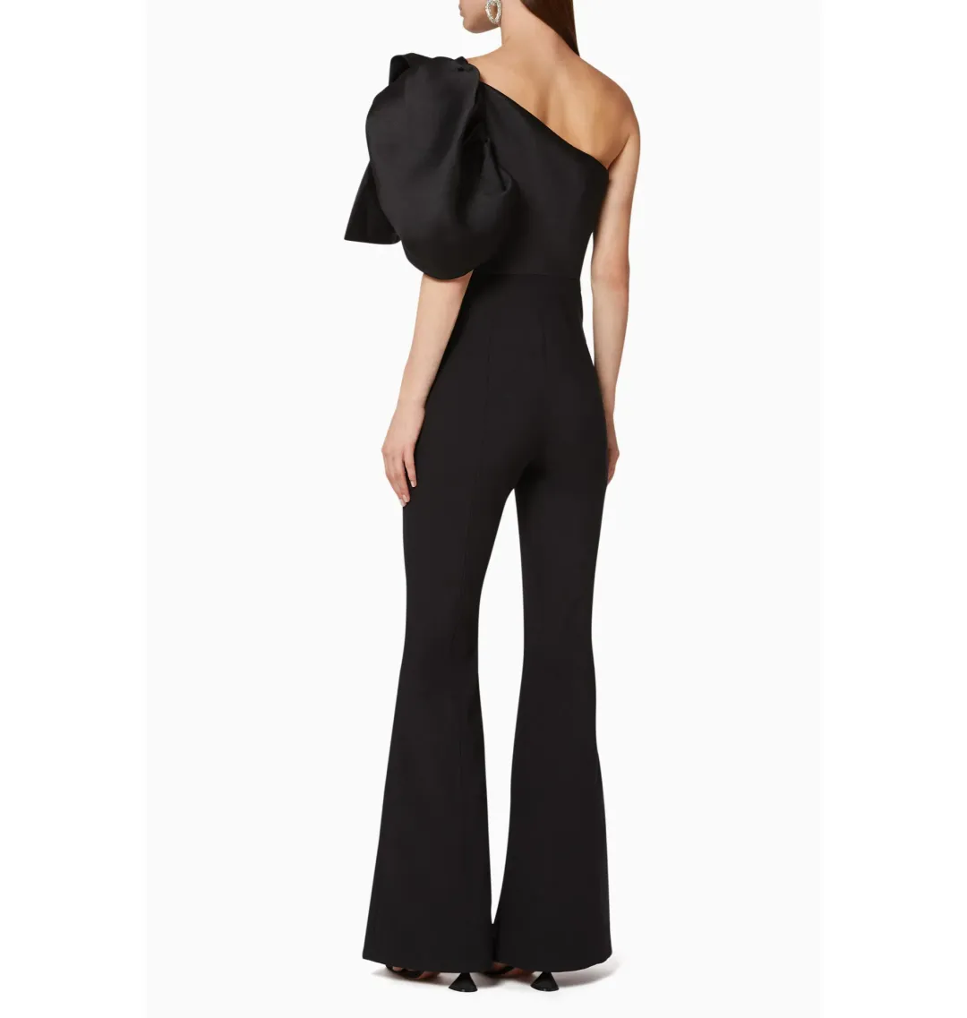 Solace London Laney Statement Sleeve Jumpsuit Black Size AU 10 for rent on The Volte - main image
