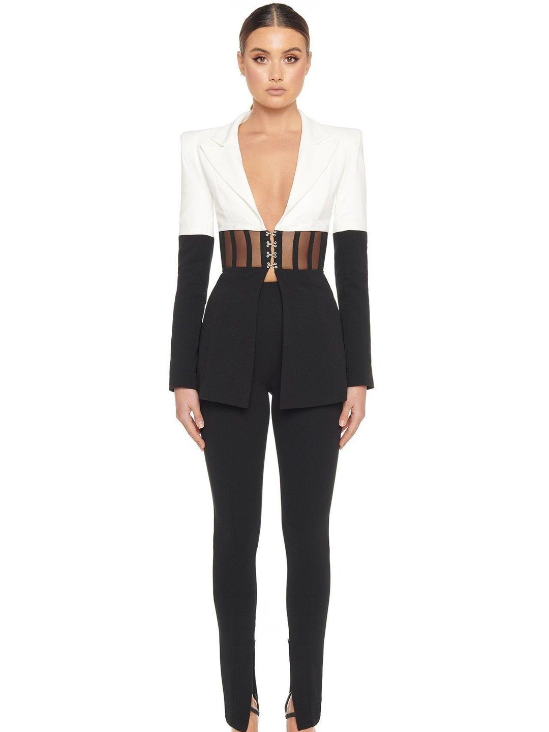 Eliya The Label Kira Blazer Black White Size 10  for rent on The Volte - main image