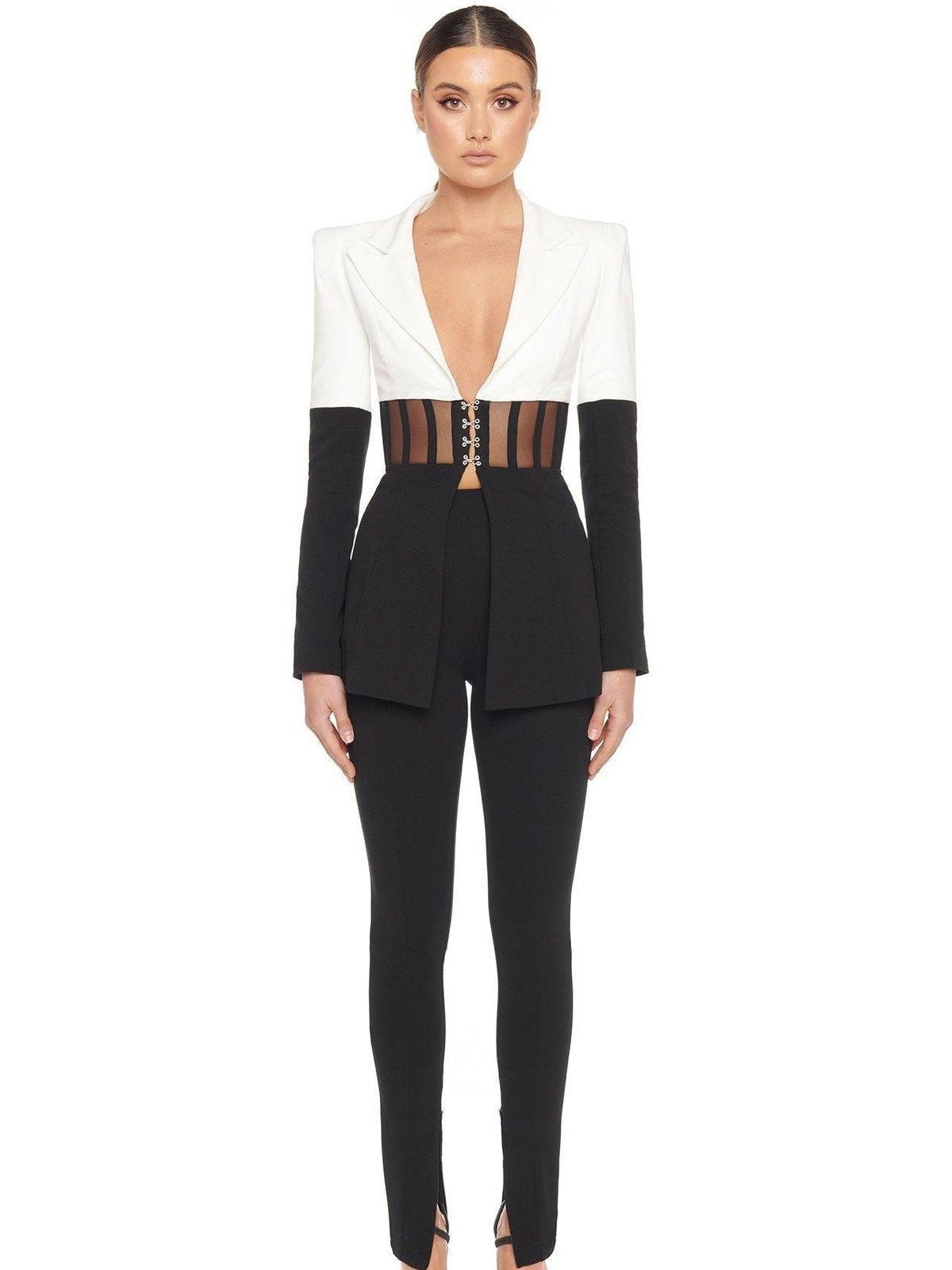 Eliya The Label Kira Blazer Black White Size 10  for rent on The Volte - main image