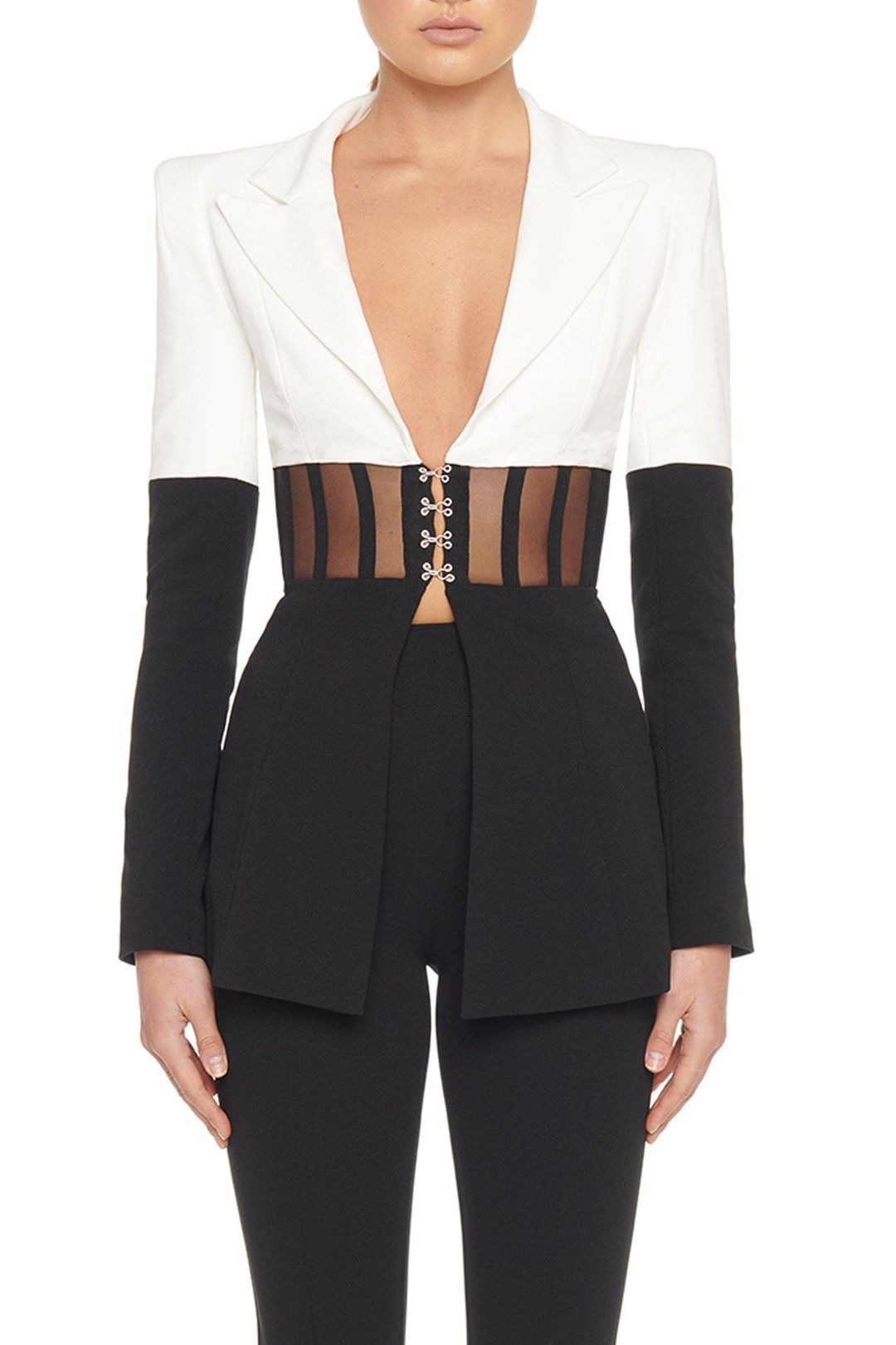 Eliya The Label Kira Blazer Black White Size 10  for rent on The Volte - main image