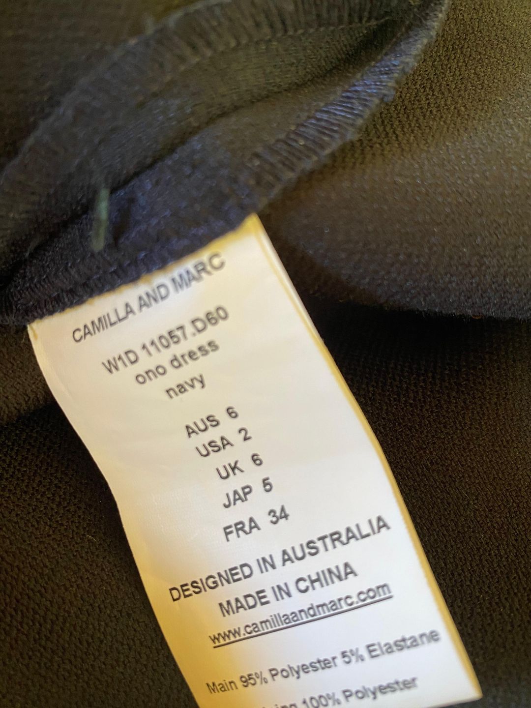 Camilla and Marc Ono Dress Navy Blue Size 6 for rent on The Volte - main image