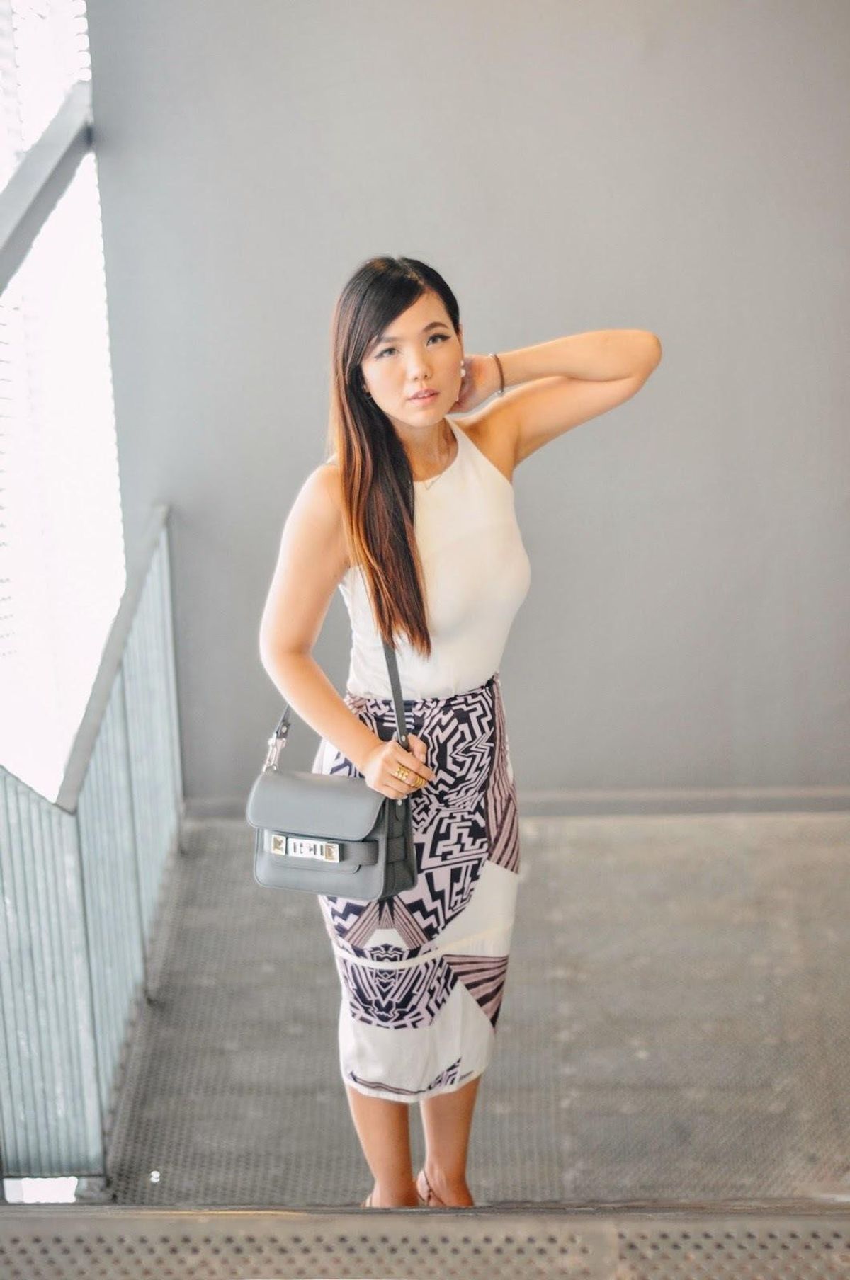 Manning Cartell Graphic Design Column Skirt Print Size 8 for rent on The Volte - main image