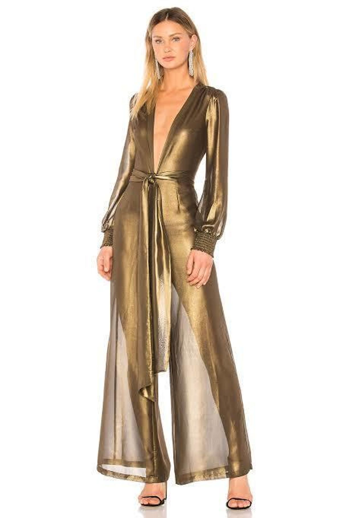Dress 655 in Gold Lurex size 6 for rent on The Volte - main image