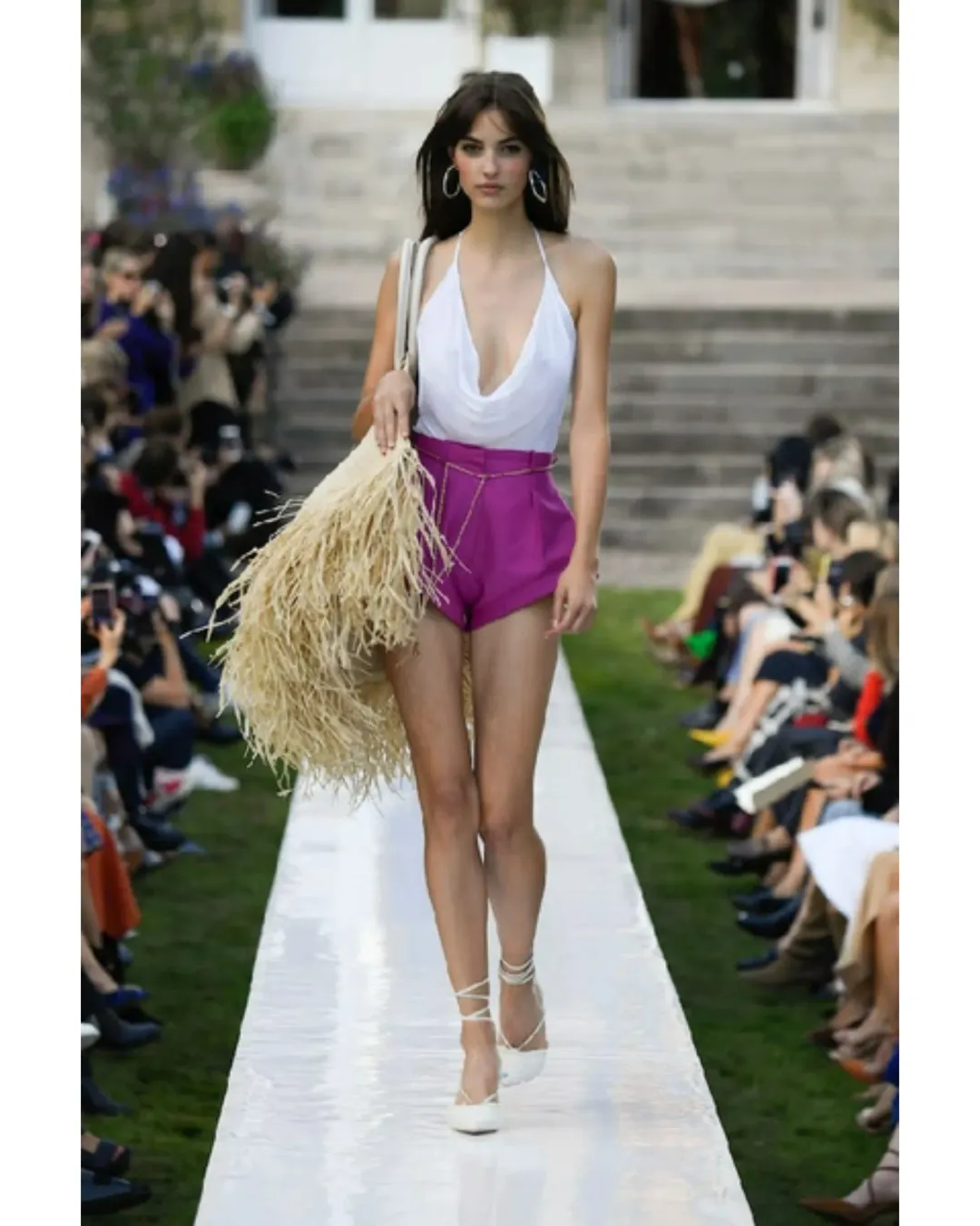 Jacquemus High Waist Wool Gabardine Shorts Pink Size AU 8  for rent on The Volte - main image