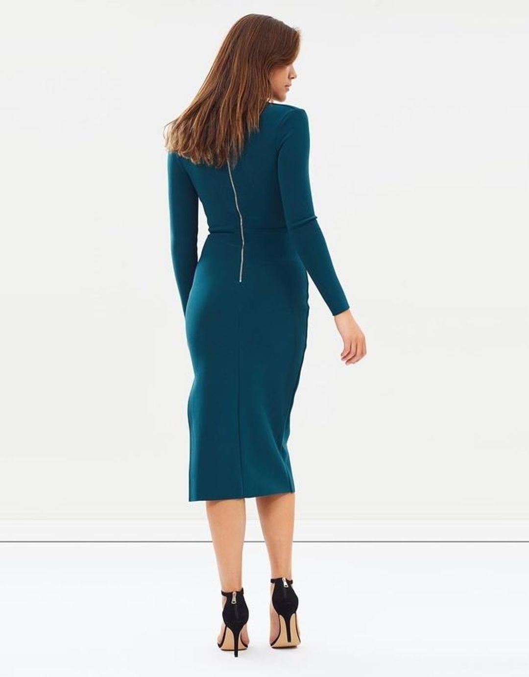 Bec and Bridge L/S Tasha Midi Dress - Emerald Green for rent on The Volte - main image