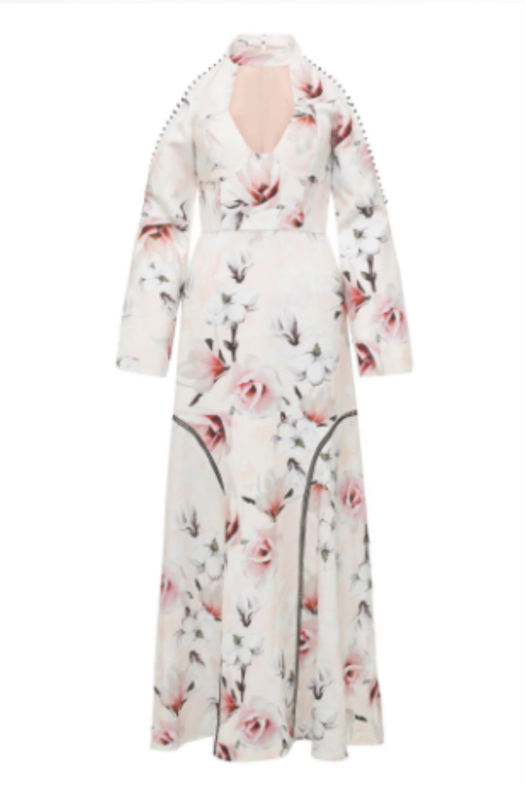 White Suede Time Stops Floral dress for rent on The Volte - main image