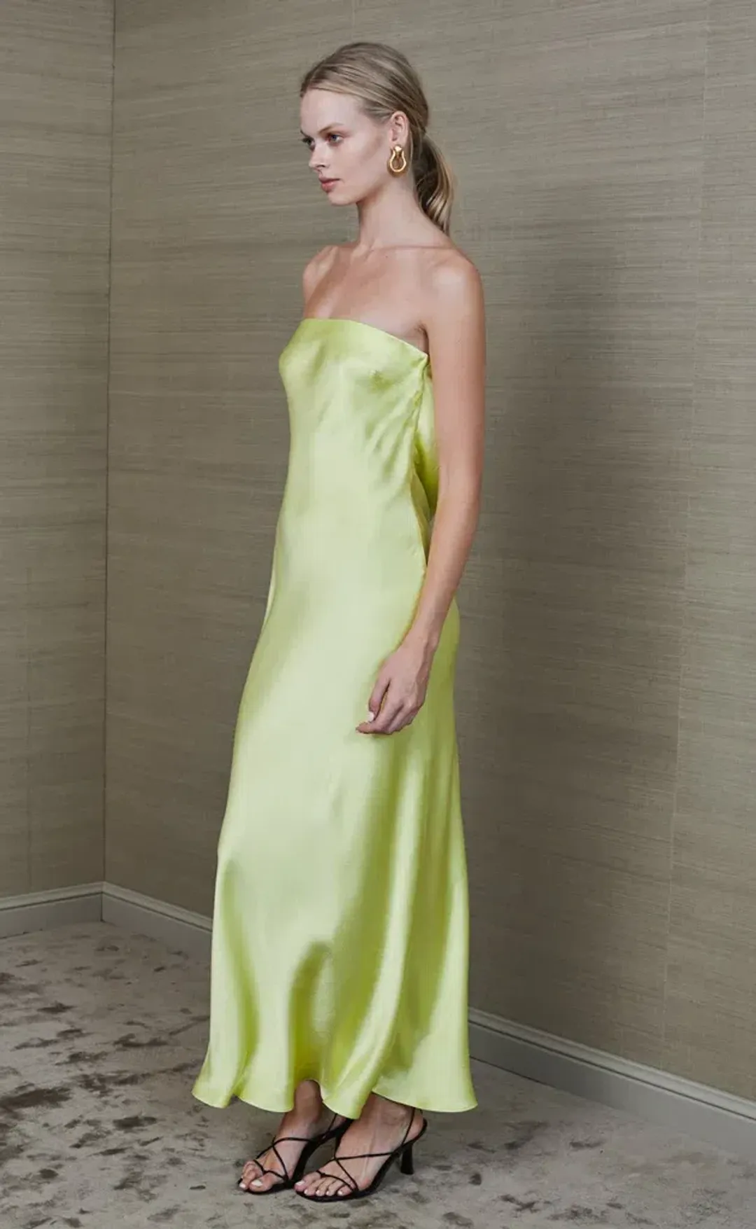 Bec & Bridge Citrus Sweetie Strapless Midi Dress Green Size 10 for rent on The Volte - main image