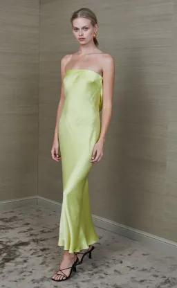 Bec & Bridge Citrus Sweetie Strapless Midi Dress Green Size 10 for rent on The Volte - image 4