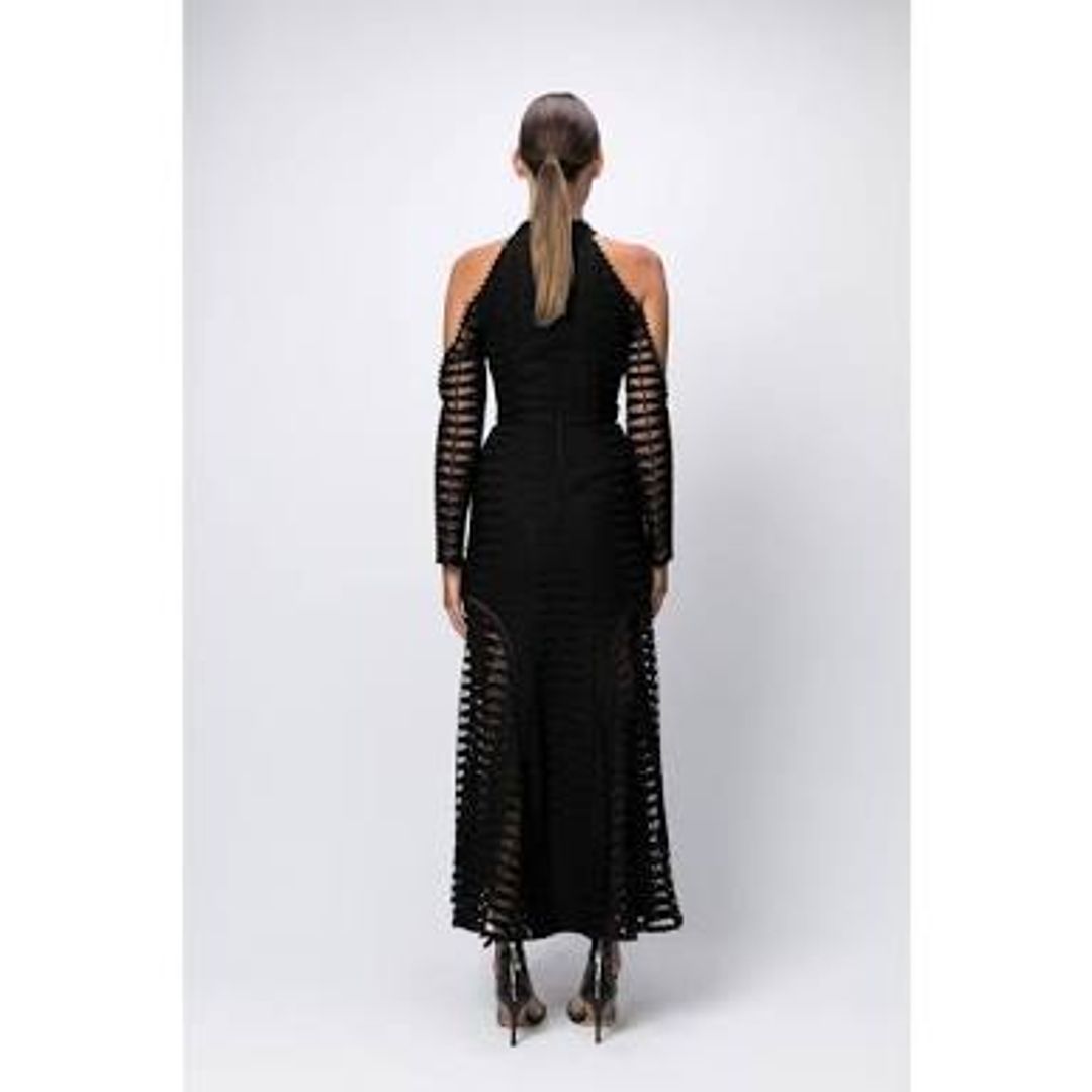 White Suede Time Stops Fishbone dress for rent on The Volte - main image