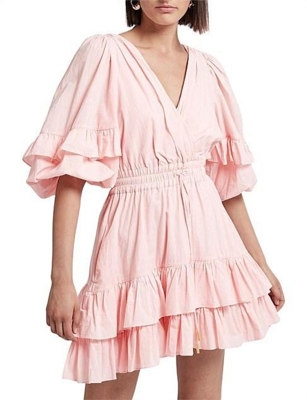 Aje Unending Mini Dress Pink Size 8 for rent on The Volte - main image