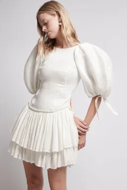 Aje Overture Laced Ballet Mini Dress White Size 8  for rent on The Volte - image 1