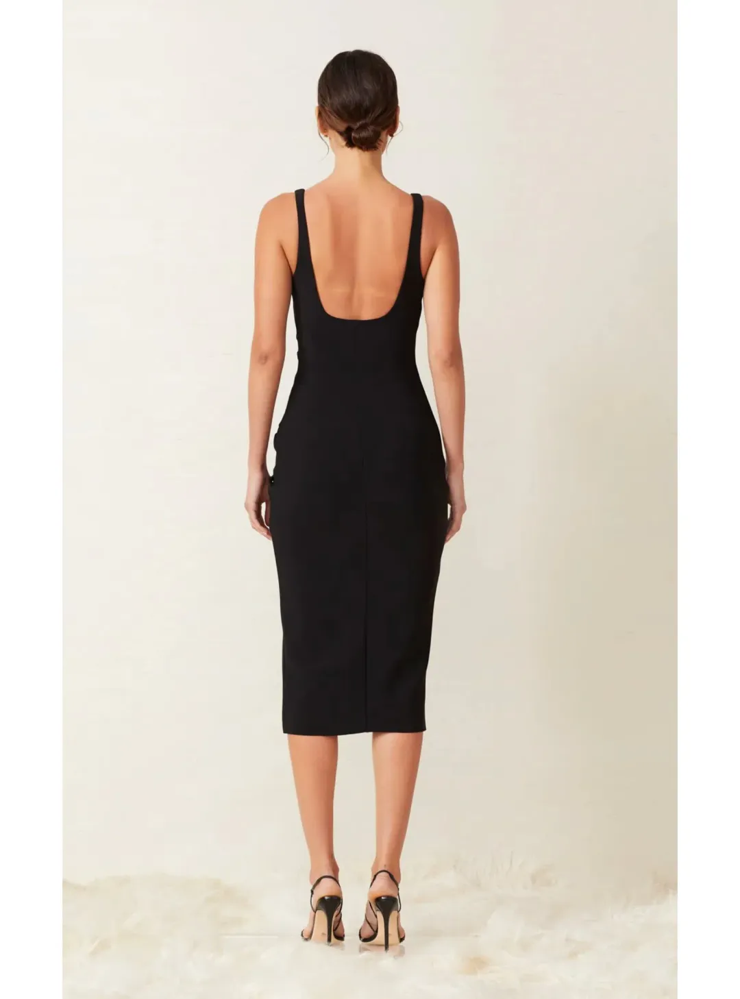 Bec & Bridge Karina Tuck Midi Dress Black Size AU 8 for rent on The Volte - main image