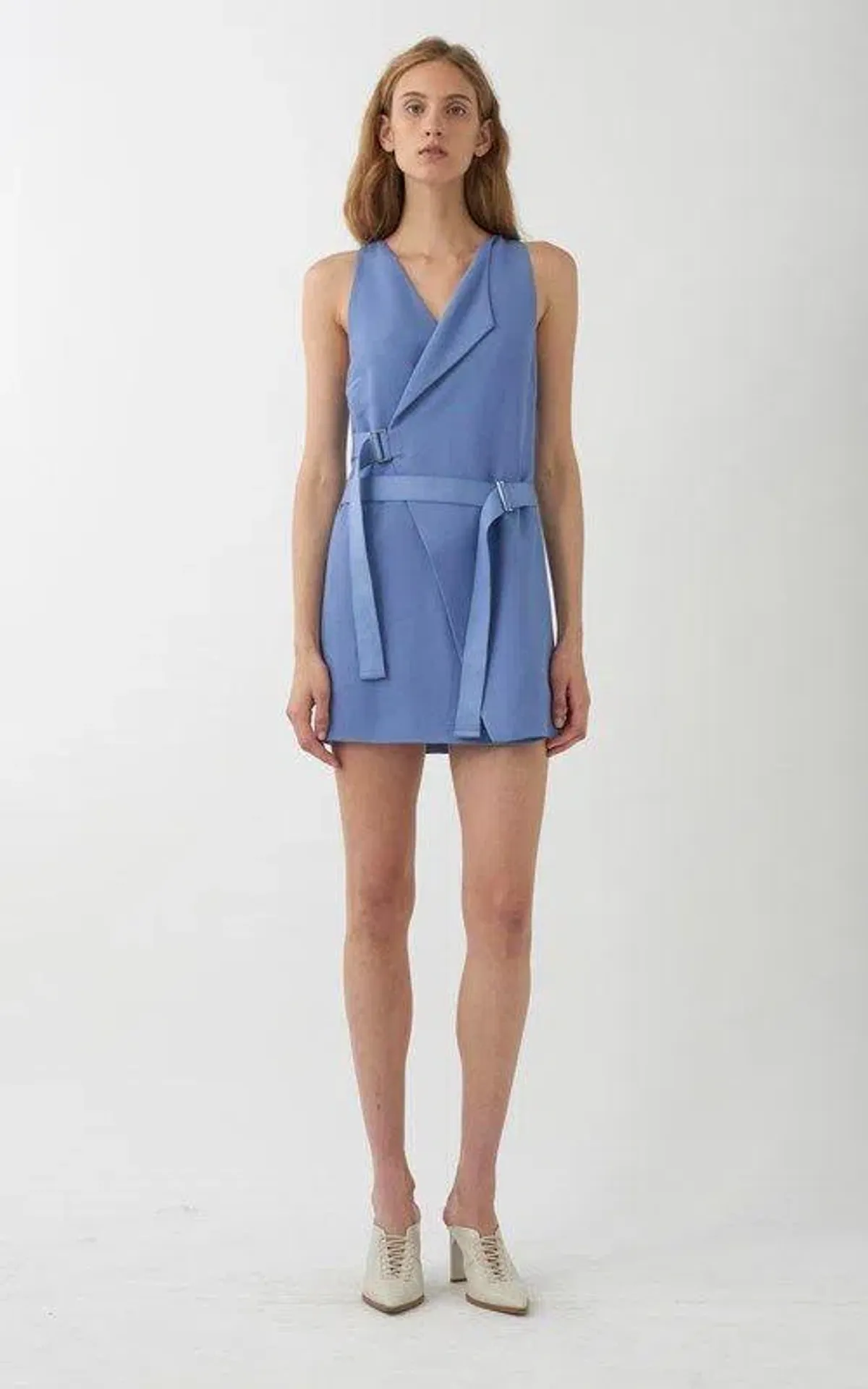 Dion Lee Holster Mini Dress Blue Size 4 for rent on The Volte - main image