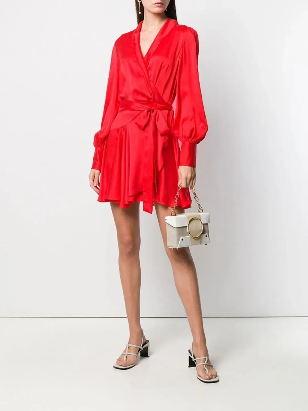 Zimmermann Silk Wrap Mini Dress Red Size 0P / Au 6 for rent on The Volte - main image