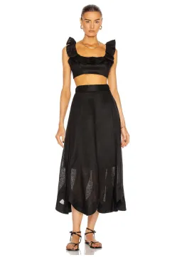 Zimmermann Riders Frill Neck Cropped Top Black Size 6 for rent on The Volte - image 1