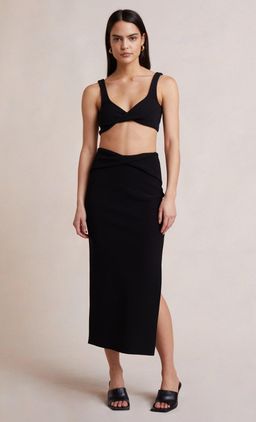 Bec & Bridge Clover Crop Top and Midi Skirt Set Black Size 12  for rent on The Volte - image 2