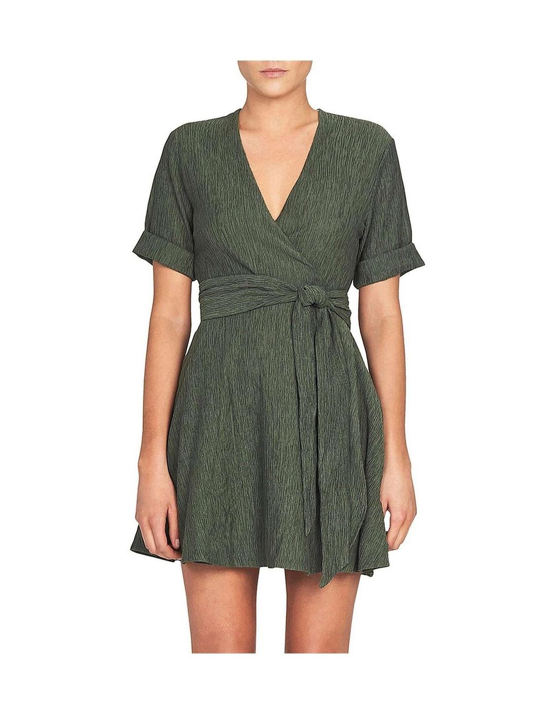 Camilla and Marc Magnolia Tie Wrap Dress Green Size 8 for rent on The Volte - main image