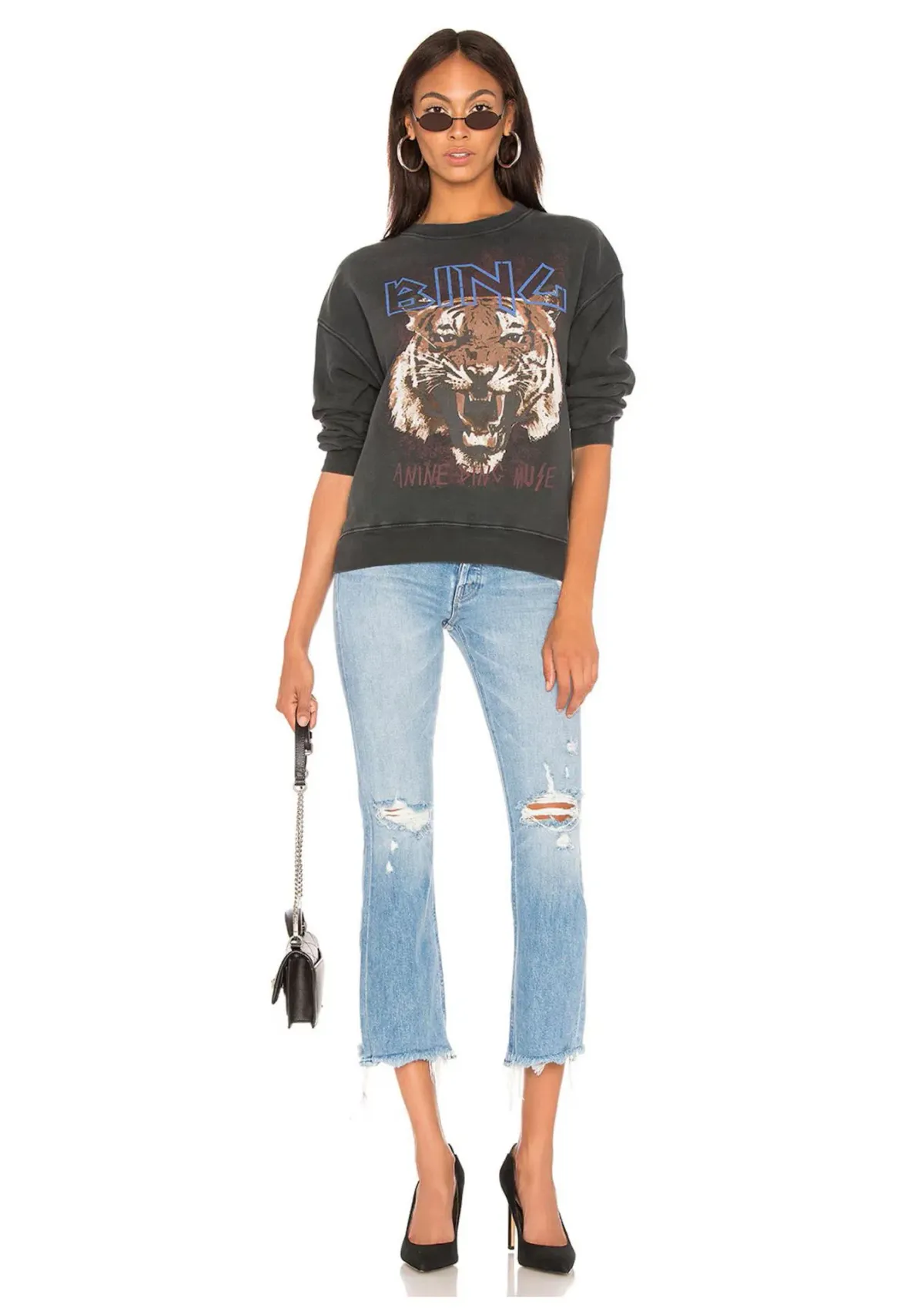 Anine Bing Tiger Sweatshirt Black Size S / AU 8 for rent on The Volte - main image