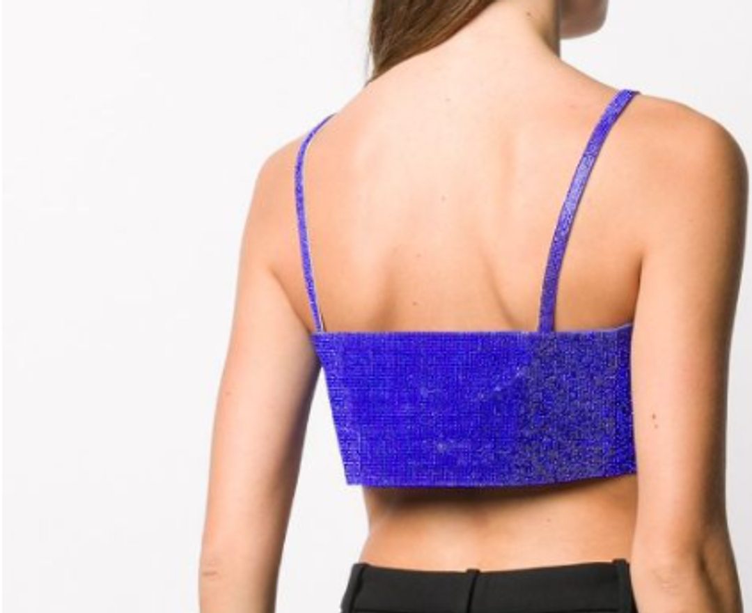 Nue Studio Crystal Embellished Vest Top Blue Size M for rent on The Volte - main image