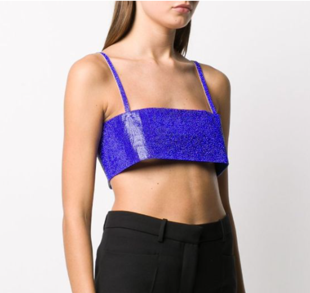 Nue Studio Crystal Embellished Vest Top Blue Size M for rent on The Volte - main image