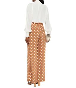 Zimmerman Silk Wide Leg Pants Brown Print Size 0 / AU 8 for rent on The Volte - image 2